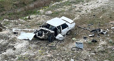 Şarampole uçan otomobilin sürücüsü yaralandı