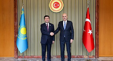 TBMM Başkanı Kurtulmuş, Kazakistan Meclis Başkanı Koşanov ile görüştü