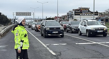 Tekirdağ-İstanbul kara yolunda trafik denetimler artırıldı