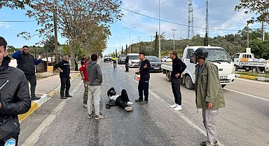 Traktörden dökülen yağ nedeniyle kontrolden çıkan motosiklet devrildi: 2 yaralı
