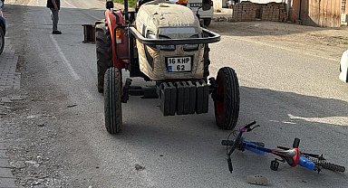 Traktörün çarptığı bisikletli çocuk yaralandı