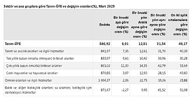 TÜİK: Tarım ürünleri üretici fiyatları martta arttı