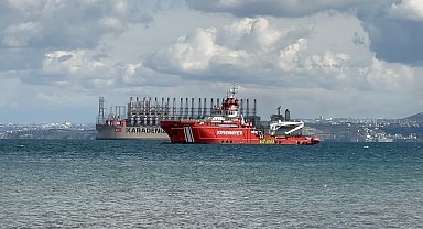 Yalova'da 289 metrelik enerji gemisi karaya oturdu