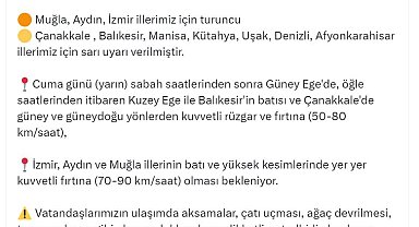3 ilde 'turuncu', 7 ilde 'sarı' kodlu fırtına uyarısı