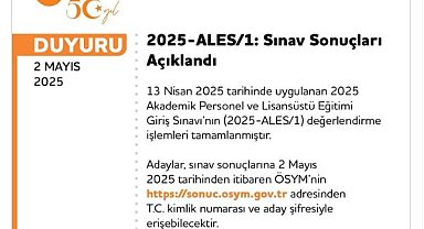 ALES sonuçları açıklandı