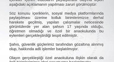 Anaokulunda çocuklarla uygunsuz görüntülerini paylaşan şüpheliye gözaltı