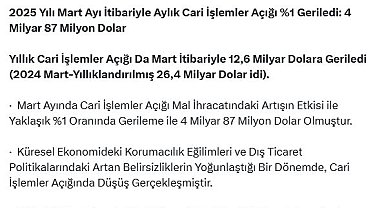 Bakan Bolat: Cari açığın GSYH'deki payı tarihsel ortalamanın altında kalmaya devam edecek