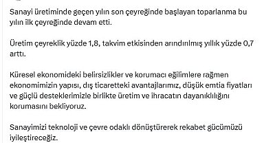 Bakan Şimşek: Sanayi üretimindeki toparlanma devam etti