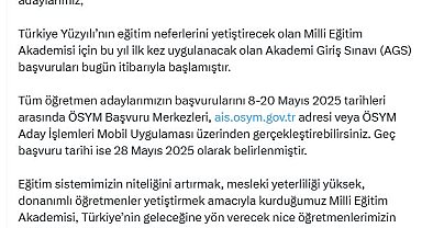 Bakan Tekin: Milli Eğitim Akademisi Giriş Sınavı başvuruları başladı