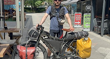 Bisiklet tutkunu Fransız'ın, Vietnam yolundaki 8'inci durağı Yalova oldu