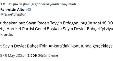 Cumhurbaşkanı Erdoğan, Bahçeli'yi ziyaret edecek