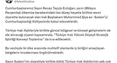 Cumhurbaşkanı Erdoğan, Irak Başbakanı Sudani'yi kabul edecek