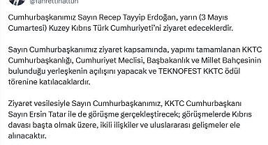 Cumhurbaşkanı Erdoğan, KKTC'yi ziyaret edecek