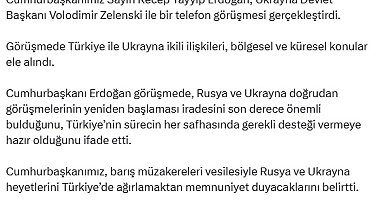 Cumhurbaşkanı Erdoğan, Ukrayna Devlet Başkanı Zelenski ile görüştü