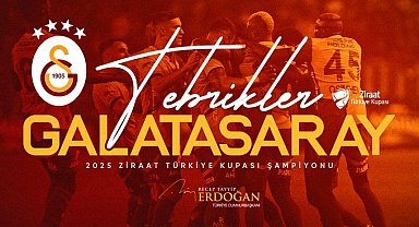 Cumhurbaşkanı Erdoğan, Ziraat Türkiye Kupası Şampiyonu Galatasaray'ı tebrik etti