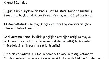 Cumhurbaşkanı Erdoğan'dan '19 Mayıs' mesajı