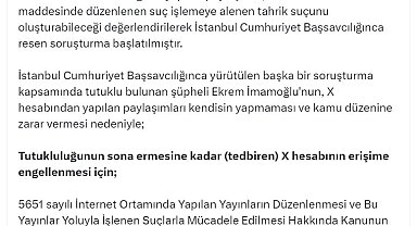 DMM: Ekrem İmamoğlu'nun X hesabına yargı kararıyla erişim engeli getirildi