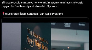 Emine Erdoğan'dan, 'Uluslararası İslam Sanatları Fuarı' paylaşımı