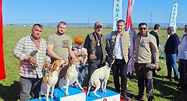 Fermalı av köpekleri yarıştı; avcılar yoğun ilgi gösterdi