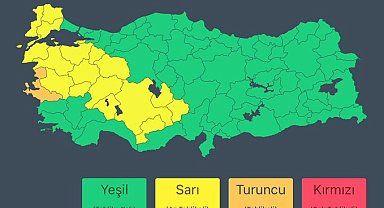 İçişleri Bakanlığı'ndan 18 kente 'sarı', 1 kente 'turuncu' kodlu uyarı