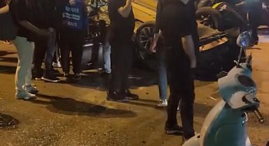 İstanbul - Beşiktaş'ta alkollü sürücü otomobille direğe çarpıp takla attı: 1 ölü 2 yaralı