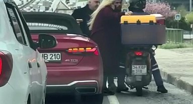 İstanbul - Maltepe D-100'de trafikte tartıştığı motokuryeye silah çekti