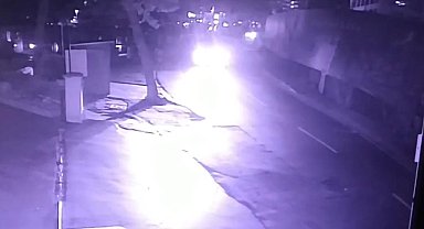 İstanbul - Sarıyer'de yolun çöktüğü anlar kamerada