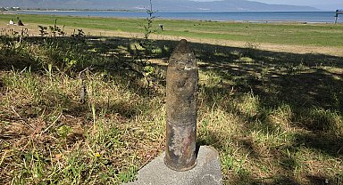 İznik Gölü'nde piknik yapan çocuğun bulduğu 1916 Alman yapımı top mermisi imha edildi