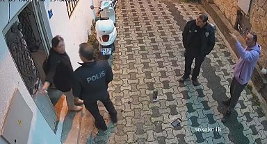 Komşular arasındaki anlaşmazlık kamerada