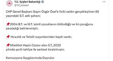 Özgür Özel'e saldıran şüpheli, Hatay'da 2 çocuğunu öldürmüş