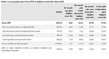 TÜİK: Tarım ürünleri üretici fiyatları yıllık yüzde 27,50 arttı