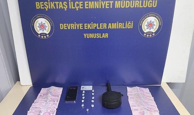 Beşiktaş'ta aracının gizli bölmesinde uyuşturucu ve şarjör bulunan zanlı tutuklandı