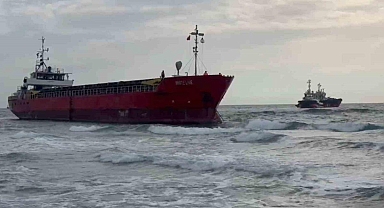 Tekirdağ’da karaya oturan gemi kurtarıldı